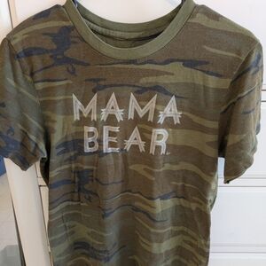 Mama Bear Camo Kids Tee - Olive Green